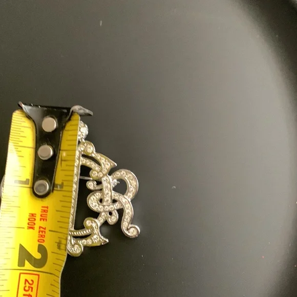 Christian Dior Authentic Vintage 90’s DIOR LOGO SILVER BROOCH Like New - Picture 5 of 5